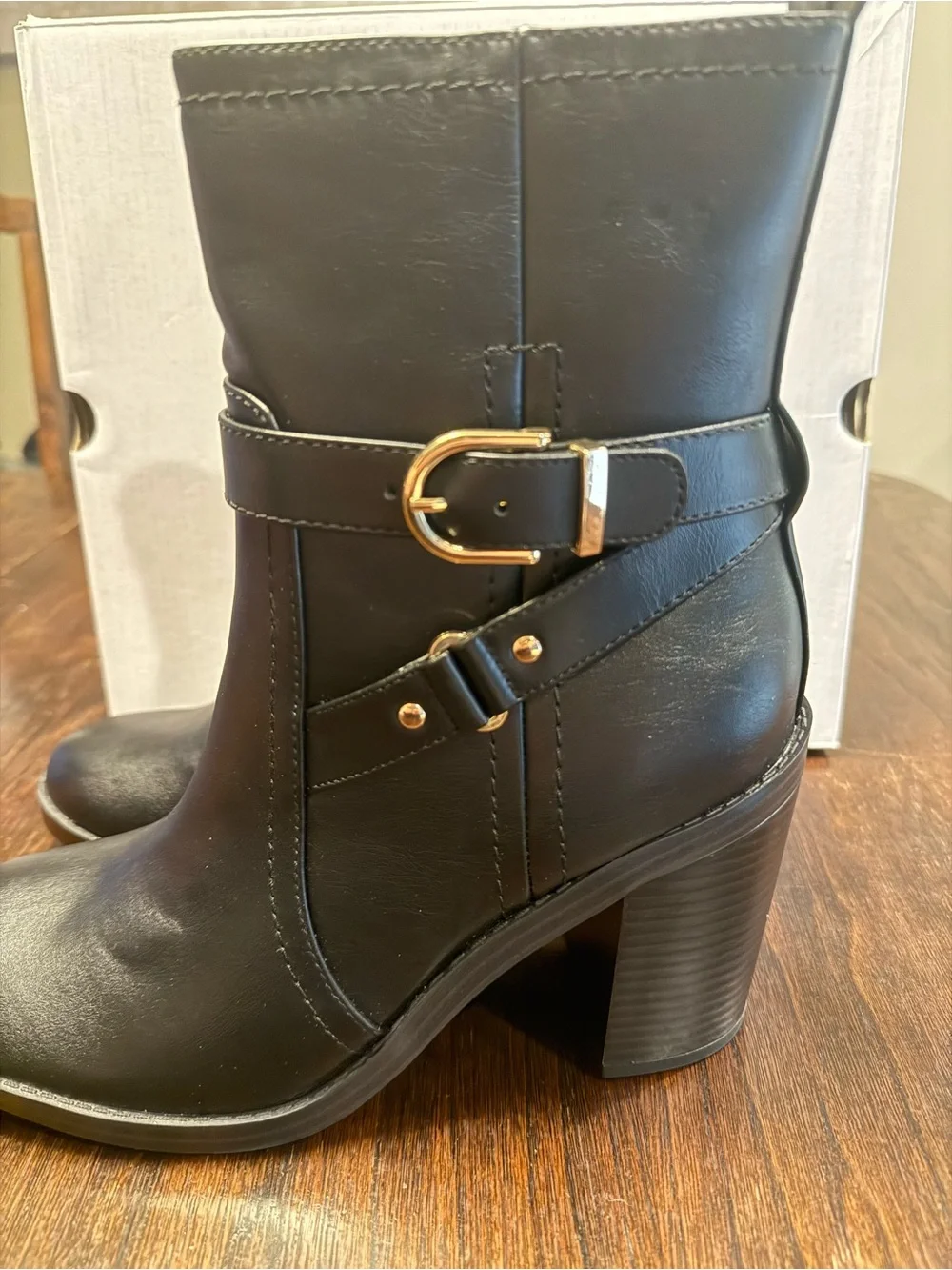 Liz Claiborne LC Olinda Black Ankle Booties Women’s Size 6.5M Memory Foam New IB - Picture 4 of 11